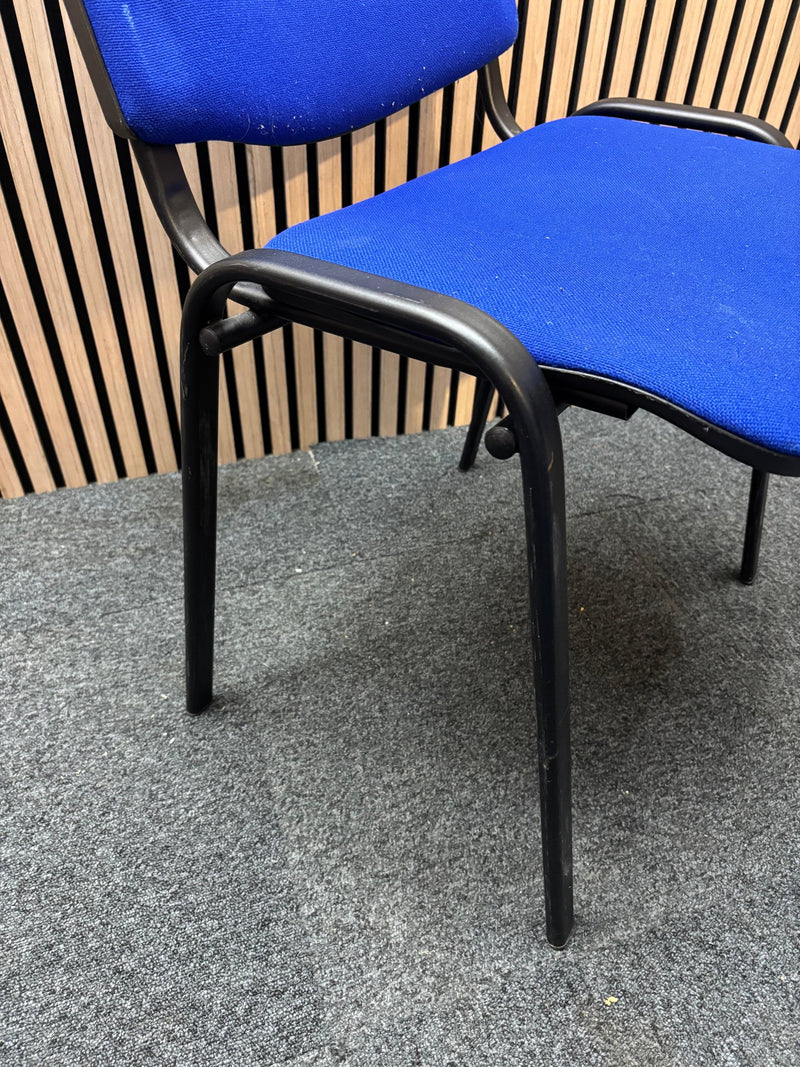 Blue Fabric Stacking Chair With Black Metal Frame Second Hand Grade A/B - image 3