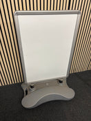 Large white plastic sandwich board on stand