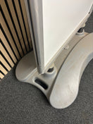 Large white plastic sandwich board on stand