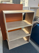 Small laminate wooden open storage unit (H 38 x W 78 x D 42 cm)