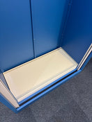 Side Opening Tambour Blue - including 3 cream shelves (H 2000 mm)