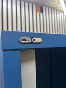 Side Opening Tambour Blue - including 3 cream shelves (H 2000 mm)