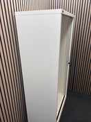 Side Open Tambour White - including  2 grey shelves (H 1650 x W 800 x D 490 mm)