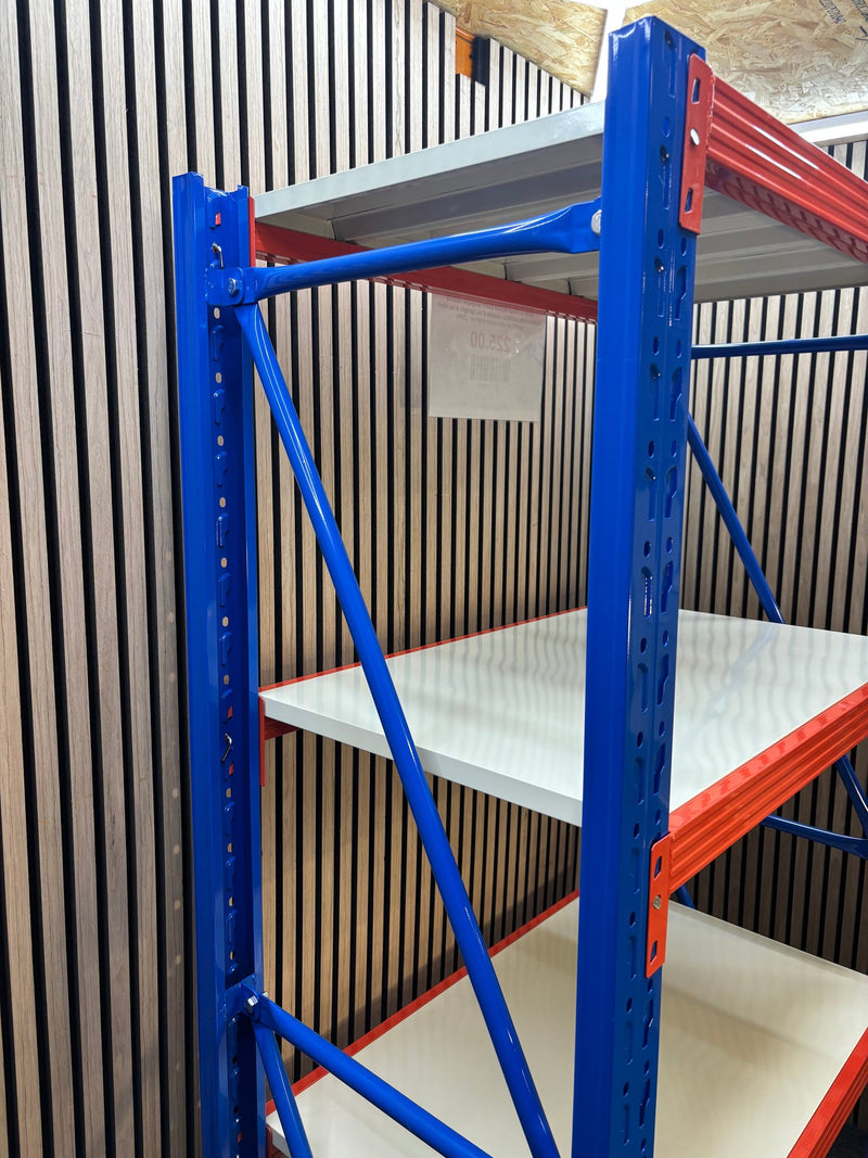 NEW All Metal HEAVY DUTY longspan racking 2000Hx1000Lx600D to include 2 no. upright, 4 no. shelf positions with metal shelves  J3909 - image 3
