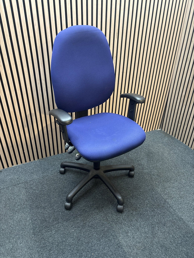 Blue upholstered task chair with armrests second hand  J3917 - image 1