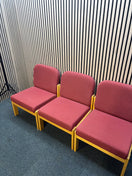 Red fabric, beech framed reception chair  J3949