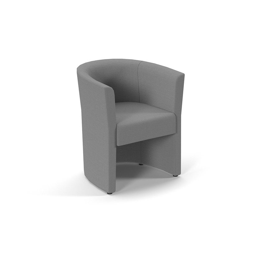 Luxe single fabric tub chair in grey - Ex Demo, out of box
