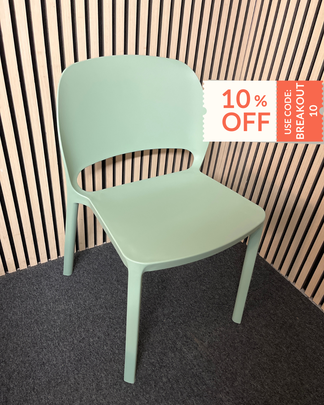 NEW Contra one piece polypropylene Chair - Green. BRAND NEW STACKABLE. PRICE INC VAT. OTHER COLOUR OPTIONS AVAILABLE ALSO
