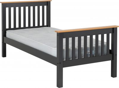 NEW Monaco 3ft pine OR White framed bed - low or high foot end