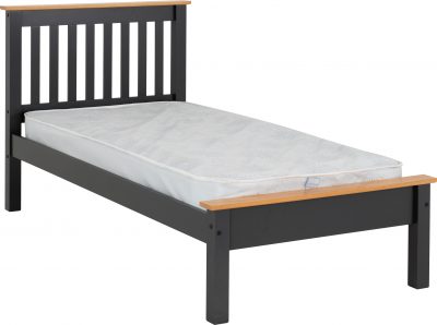NEW Monaco 3ft pine OR White framed bed - low or high foot end