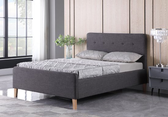 NEW Ashgrove 4ft 6 bed frame, GREY fabric. Flatpacked price, Assembly is extra WAS €450 NOW €299