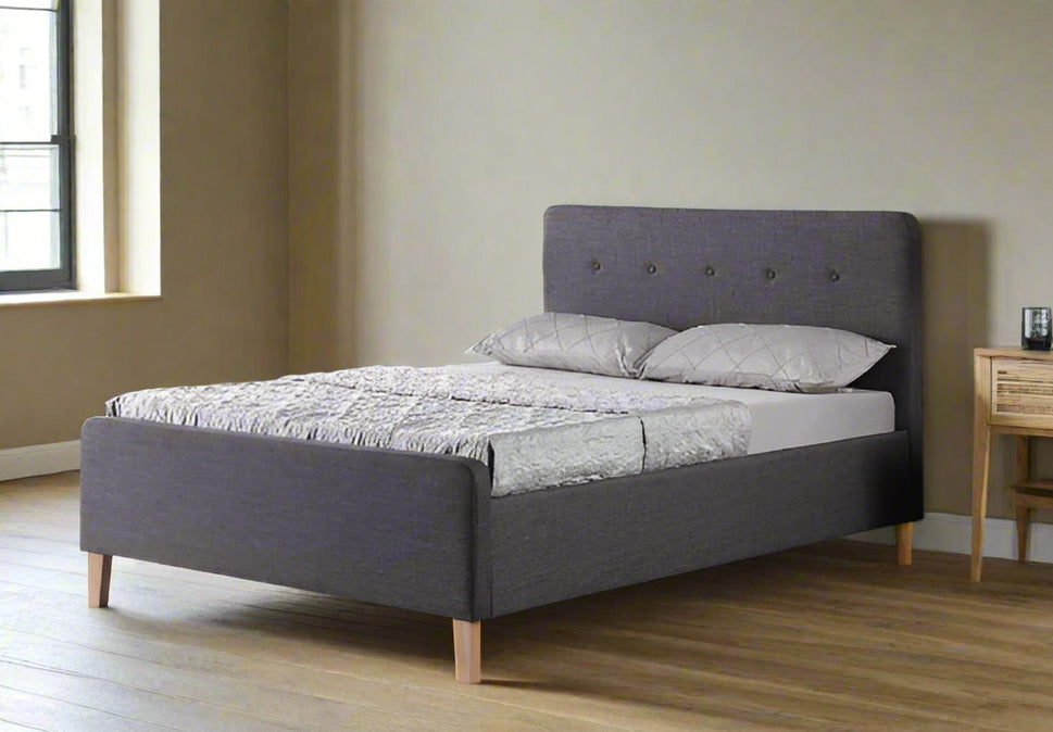 NEW Ashgrove 4ft 6 bed frame, GREY fabric. Flatpacked price, Assembly is extra WAS €450 NOW €299