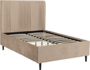 Switch NEW 4ft 6 Maine bed frame in taupe velvet fabric 1435Wx2070Dx1380H Assembled sizes 2 image