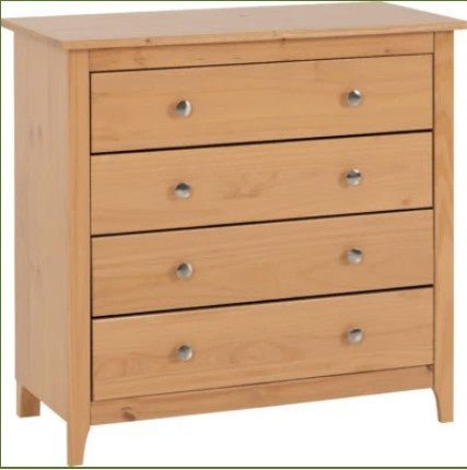 NEW Oslo 4 drawer chest of drawers in pine laminate. Assembled PRICE