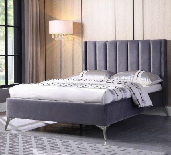 NEW Clara 4ft Small double grey fabric bed frame L2080 x W1330 x H1205