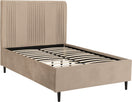 Switch NEW 4ft 6 Maine bed frame in taupe velvet fabric 1435Wx2070Dx1380H Assembled sizes 2 image