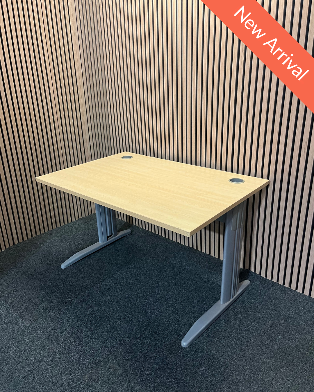 Beech 12x8 straight desk with cantilever legs