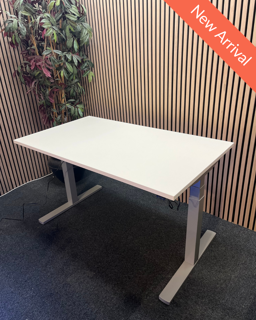 NEW Elevate twin motor height adjustable desk frame in silver with chosen desk tops from 1400-1600L in a choice of colours
