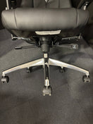 Odessa liquidated high back executive chair - black faux leather, polished metal base, height adjustable arms, price inc vat