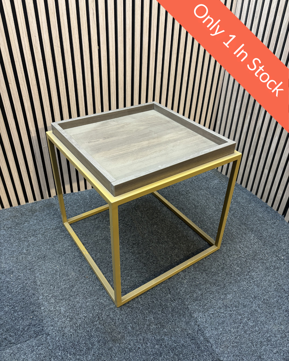 Parma square side table with a steel frame