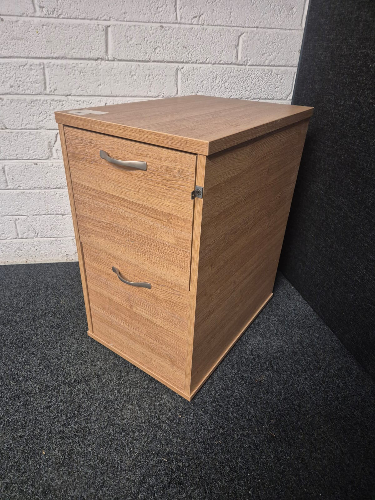 SECONDHAND 2 drawer oak filing cabinet (H 720 x W 420 x D 60 mm) 3125