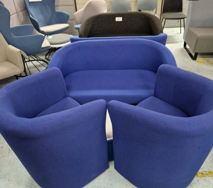 Slender 2 seater fabric reception tub sofa