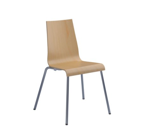 Fundamental stacking chair w/ leatherette seat