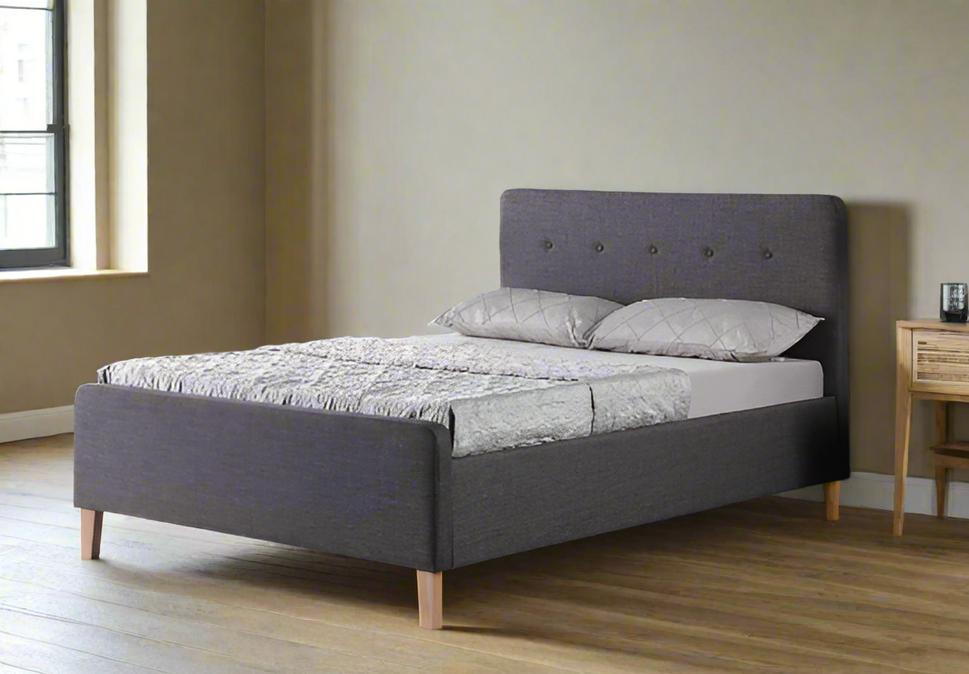 NEW Ashgrove 4ft 6 bed frame, GREY fabric. Flatpacked price, Assembly is extra WAS €450 NOW €299