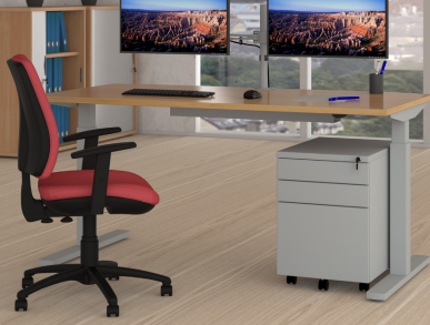 Elev8 2 single height adjustable straight frame, beam and columns with Tube foot design in Silver