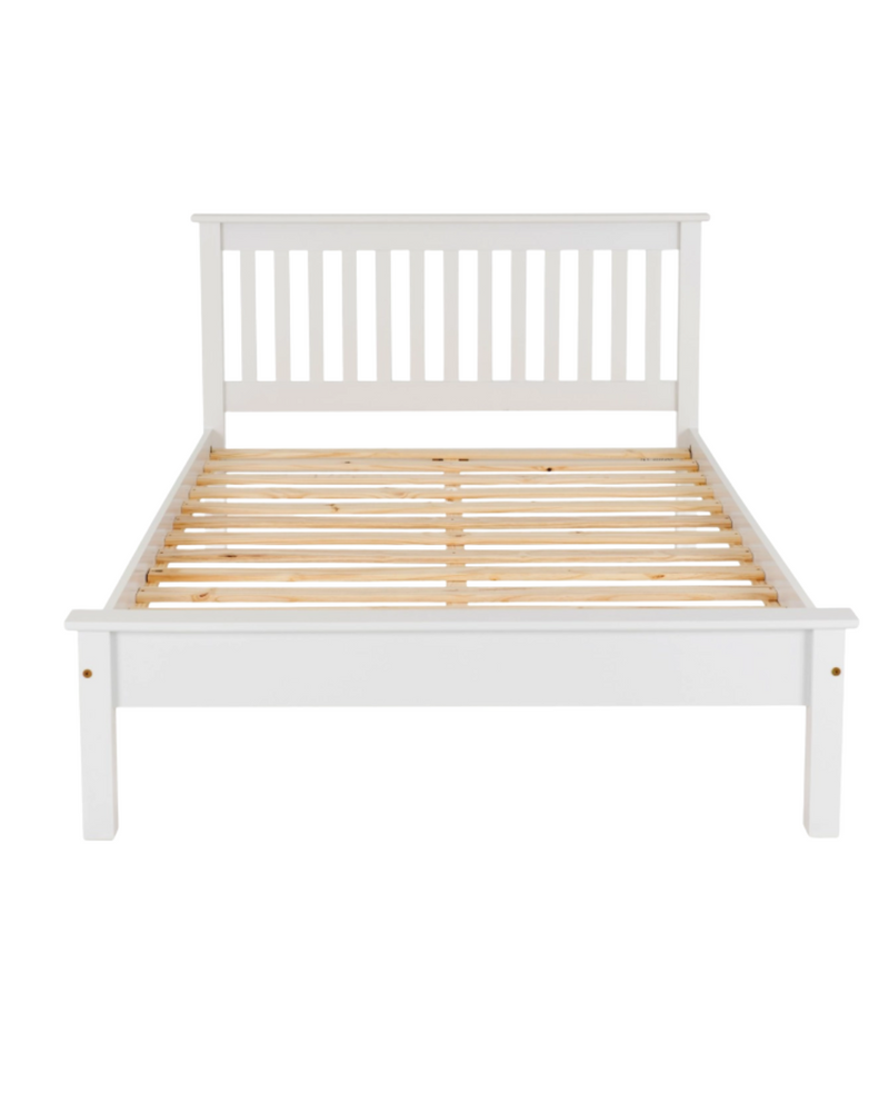 NEW Monaco 5ft White or Grey framed bed - high or low foot end