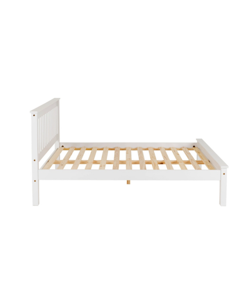 NEW Monaco 5ft White or Grey framed bed - high or low foot end