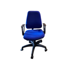 Switch High back blue fabric swivel chair with black loop arms 3 image