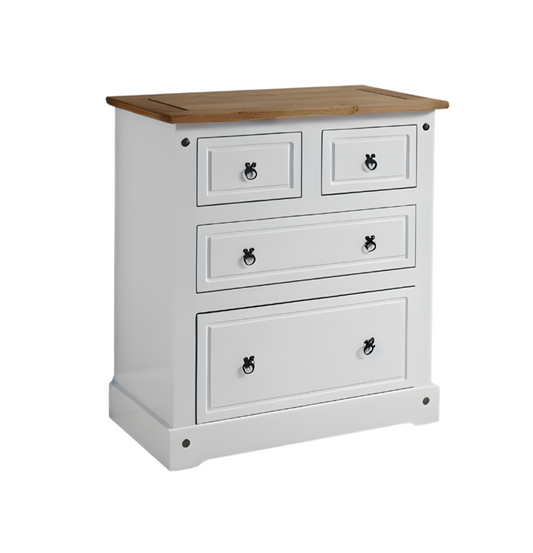 NEW SPECIAL Corona 2+2 grey chest of dwrs - WHITE ONLY EUR265.00 Flatpacked or EUR300.00 Assembled