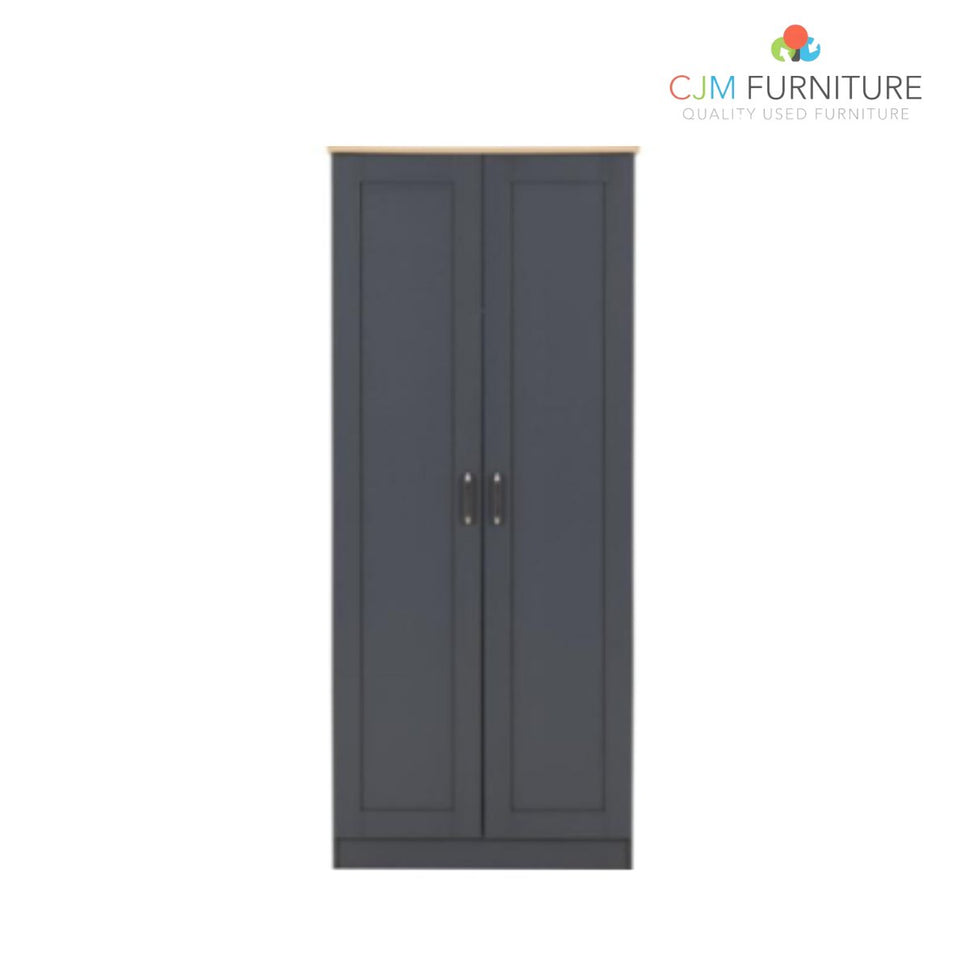 NEW Portland 2 Door Wardrobe - grey/oak effect EUR 225.00 Flatpack or EUR 275.00 Assembled