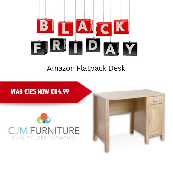 NEW Amazon oak laminate panel desk with drawer and door 1200Wx600Dx760H. FLAT PACKED PRICE. ASSEMBLY IS EXTRA. BLACK FRIDAY SPECIAL