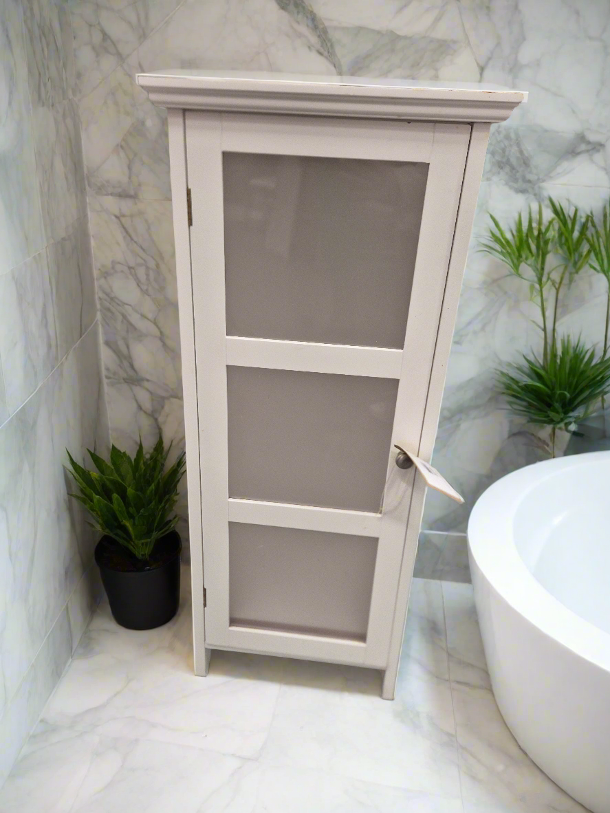 Tall slim 1 door white bathroom unit H 940 x W 400 x D 340 mm 2125
