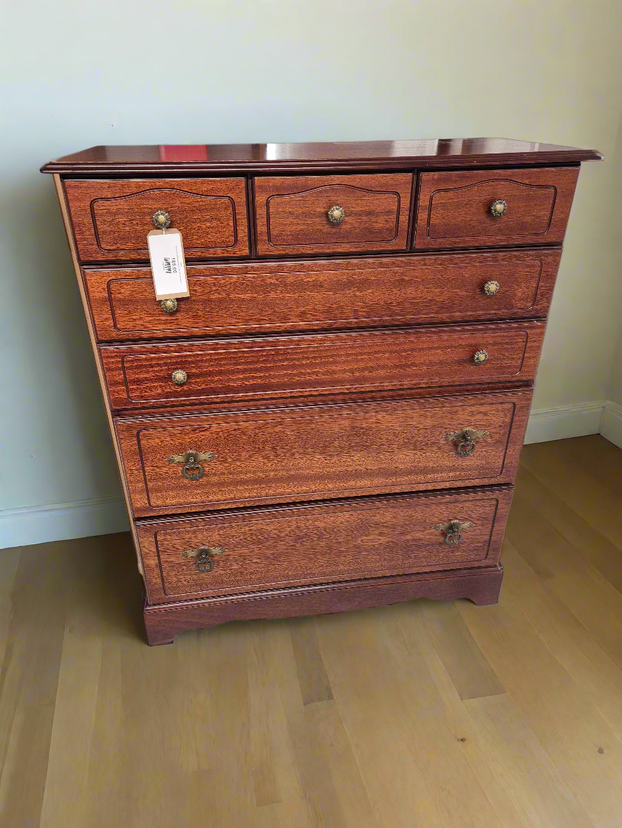 Rossmore mahogany tall 4+3 tall chest of drawers