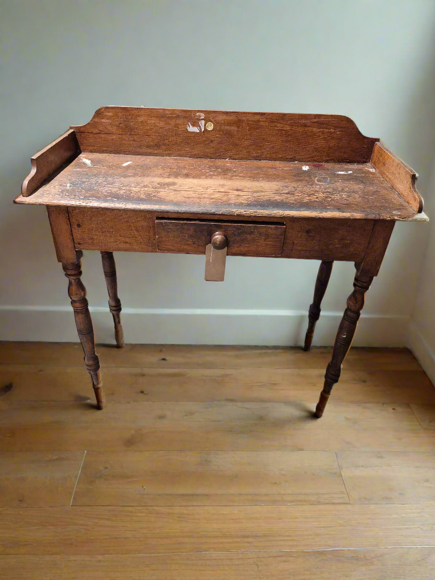 Reclaimed pine 1 drawer console table H 620 x W 1070  x D 460 mn
