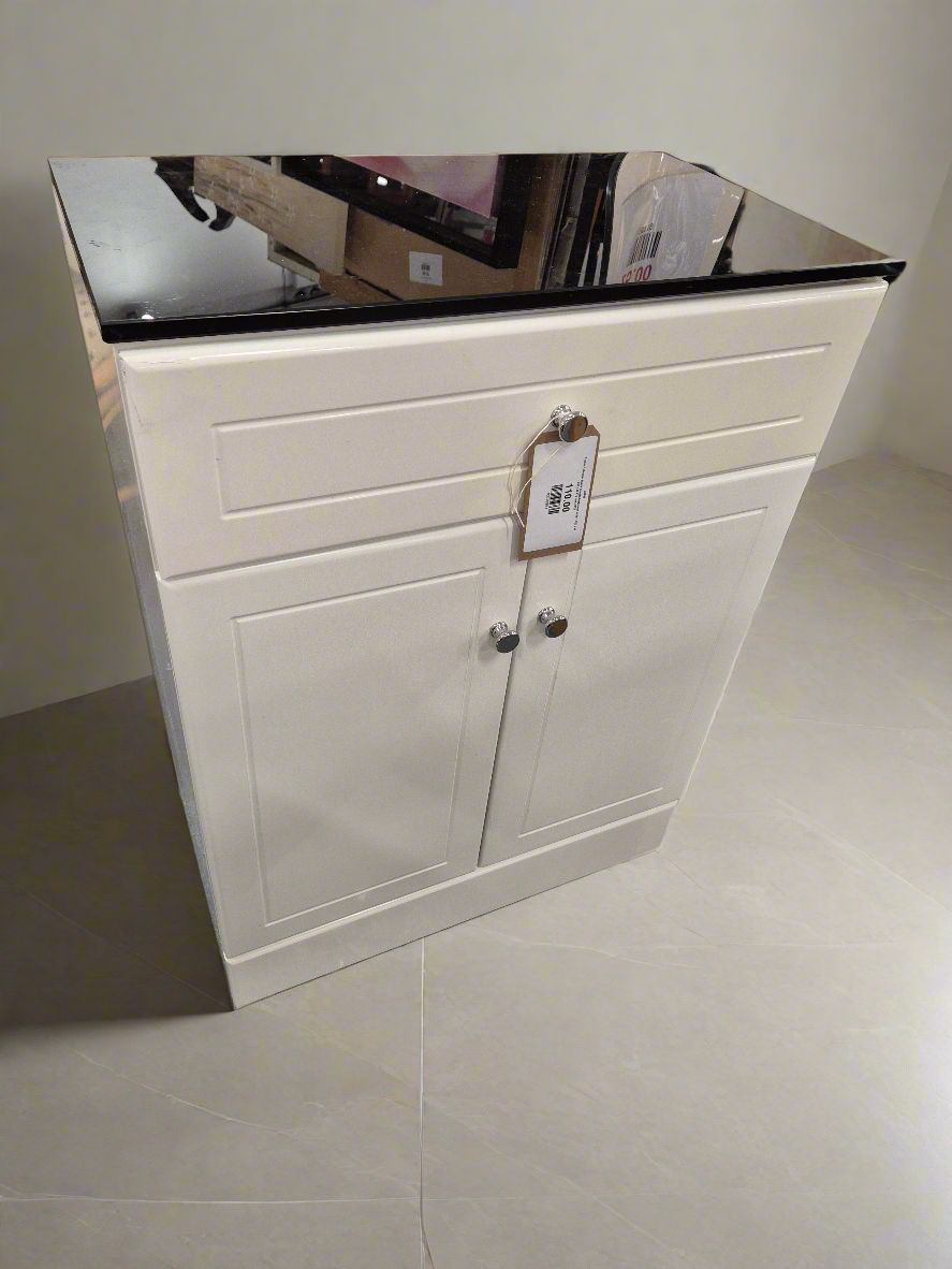 2 door 1 drawer black granite bathroom unit H 830 x W 630 x D 470 mm 2125