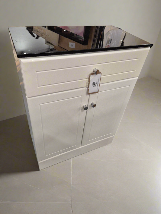 2 door 1 drawer black granite bathroom unit H 830 x W 630 x D 470 mm 2125