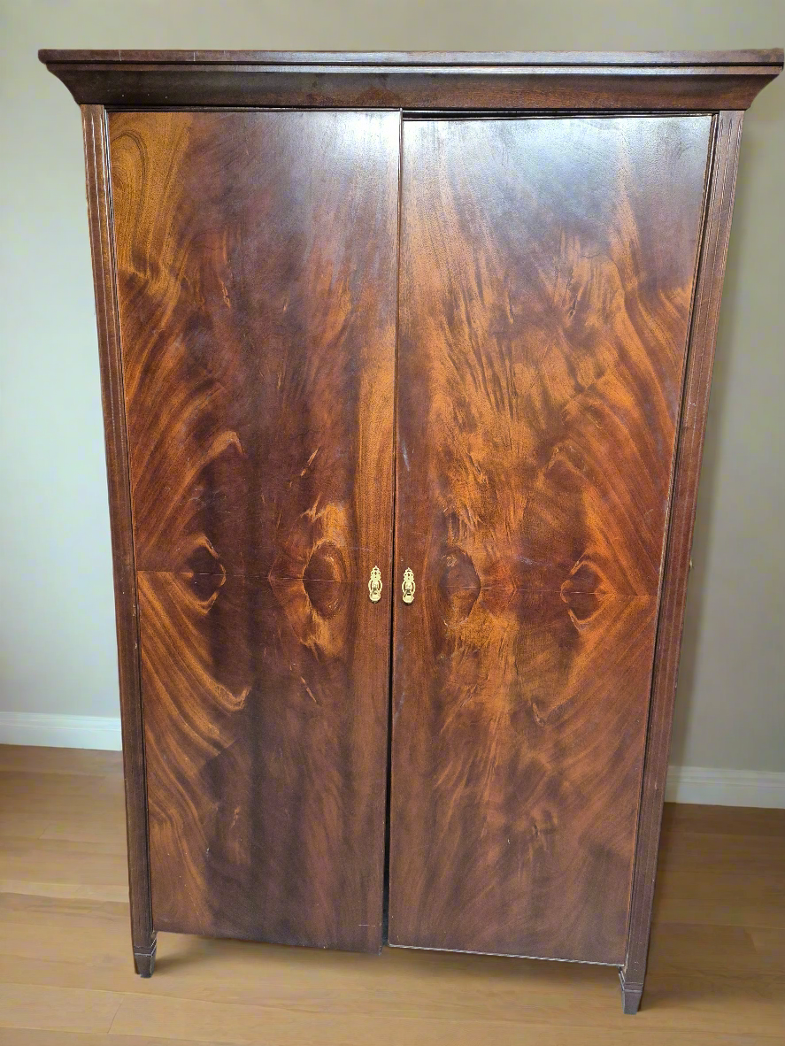 Ex Hotel stock Mahogany tall 2 door wardrobe  3125