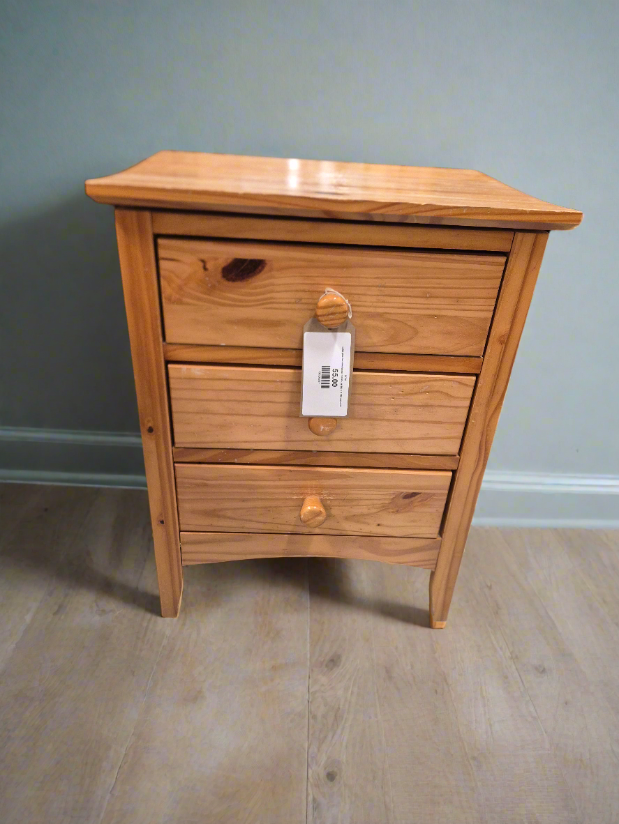 solid pine bedside locker H 650 x W 500 x D 380 mm 2125