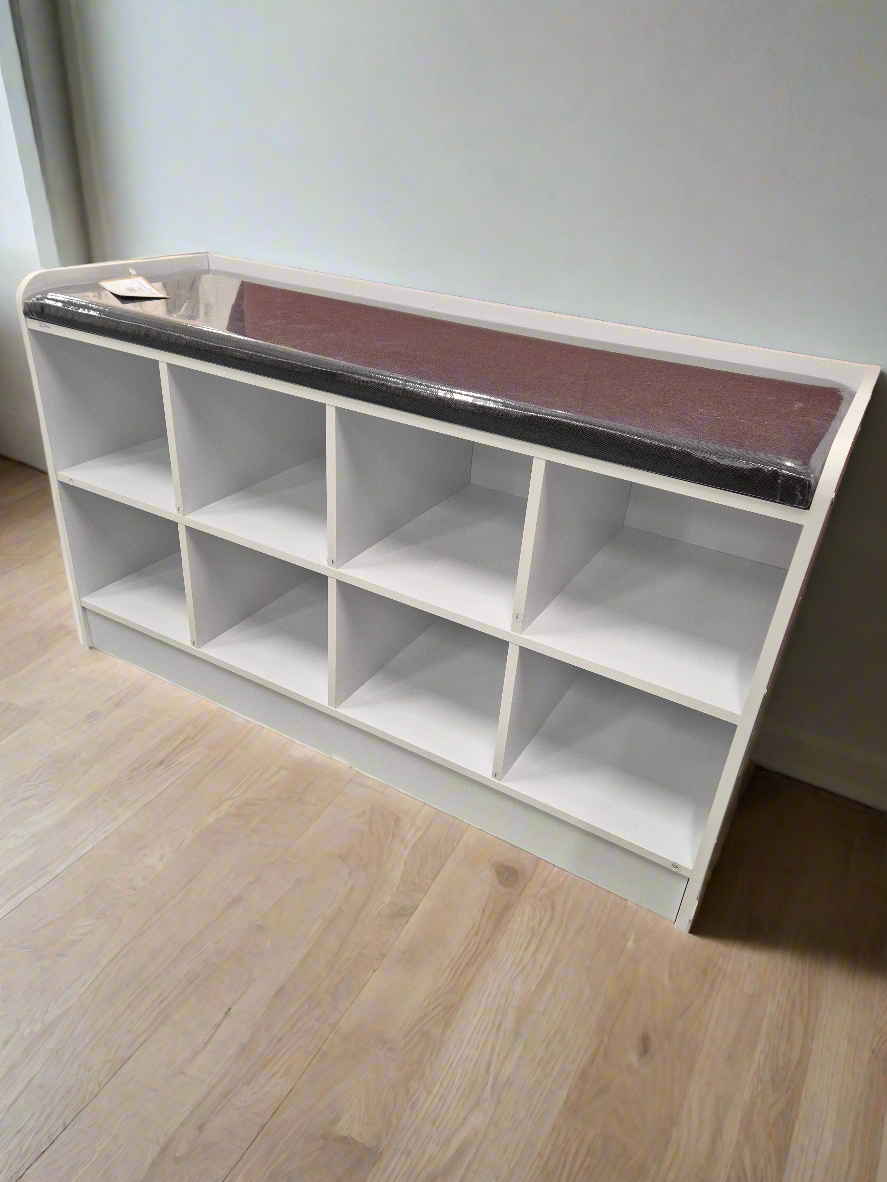NEW Portland Shoe bench WHITE/STEEL FABRIC