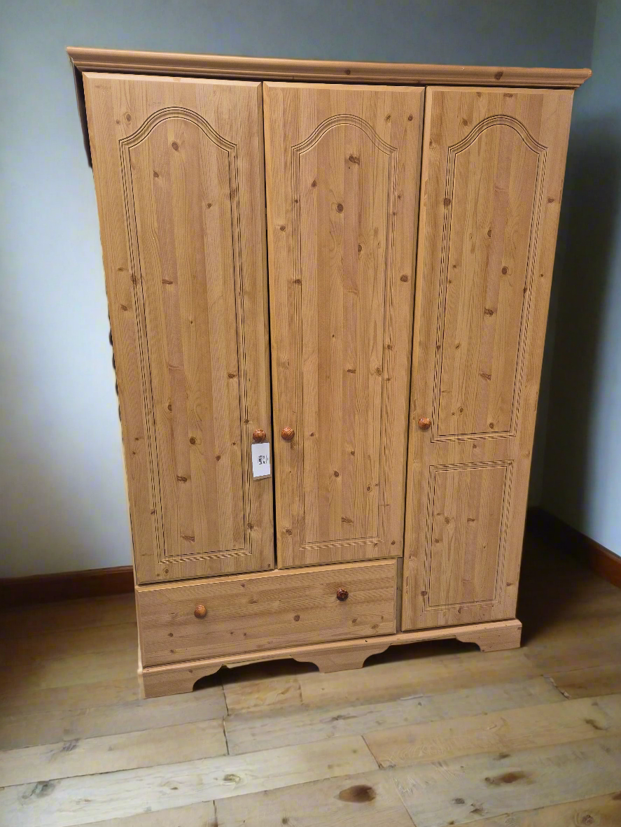 3 door Pine wardrobe
