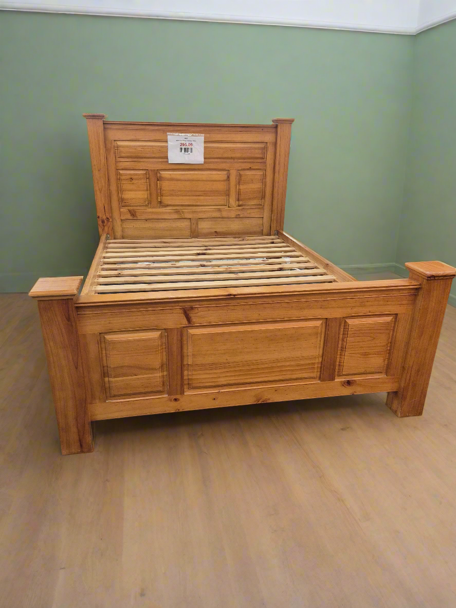 Solid Pine 5ft high back bed frame
