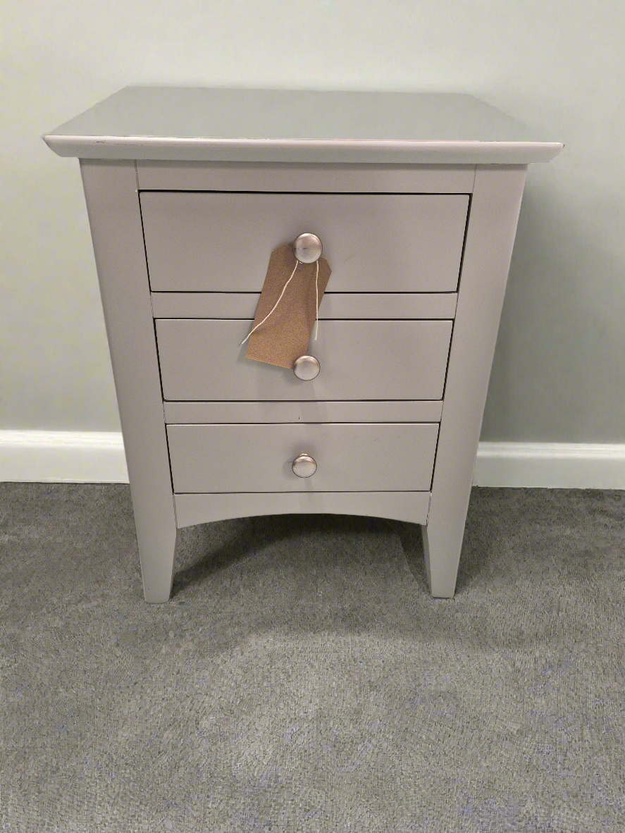 Cool grey bedside locker with 3 drawers 2125