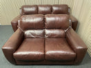 3+2 dark brown real leather sofa suite  44786