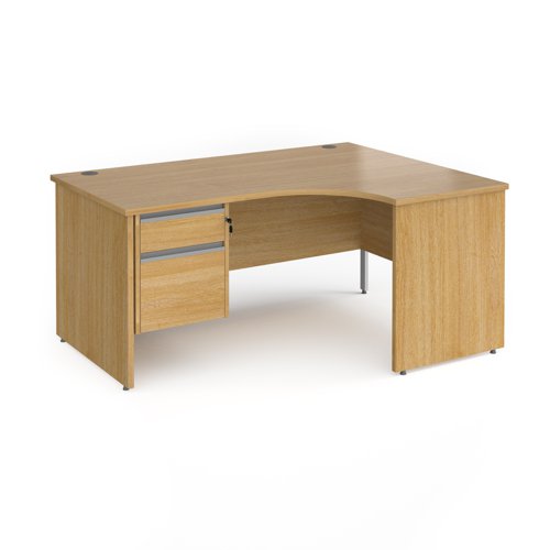 Left hand radial desk 1812 with fixed pedestal (1800mm x 1200mm)