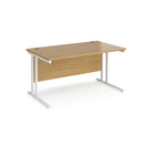 Switch BRAND NEW 1400*800 148 cantilever desk with silver legs and matching  modesty panel 2 image