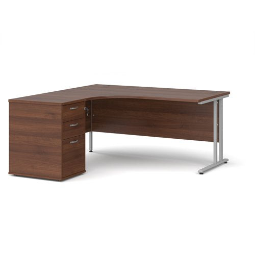 Left hand radial desk 1812 with fixed pedestal (1800mm x 1200mm)